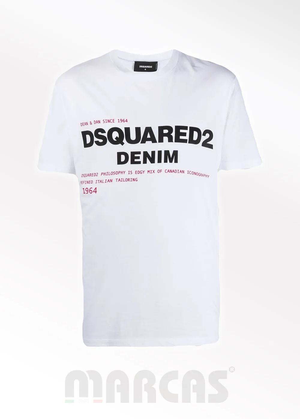 Dsquared2 Beyaz Logo Detaylı Yazı Baskılı Erkek T-Shirt