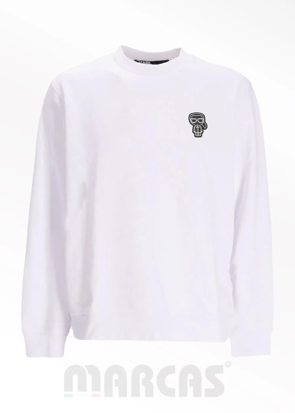 Karl Lagerfeld Beyaz Logo Detaylı Erkek Sweatshirt