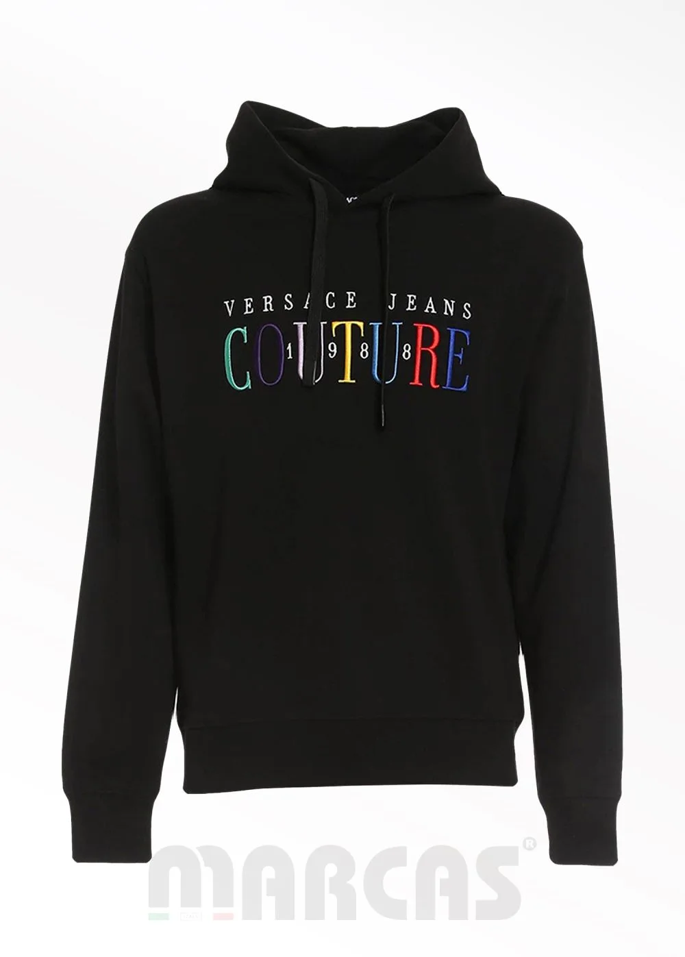 Versace Jeans Couture Siyah Logo Detaylı Baskılı Erkek Sweatshirt