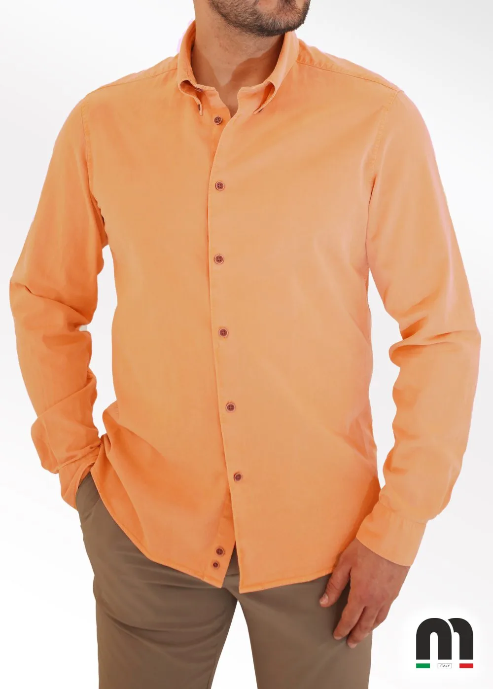 Cortigiani Turuncu Erkek Gömlek