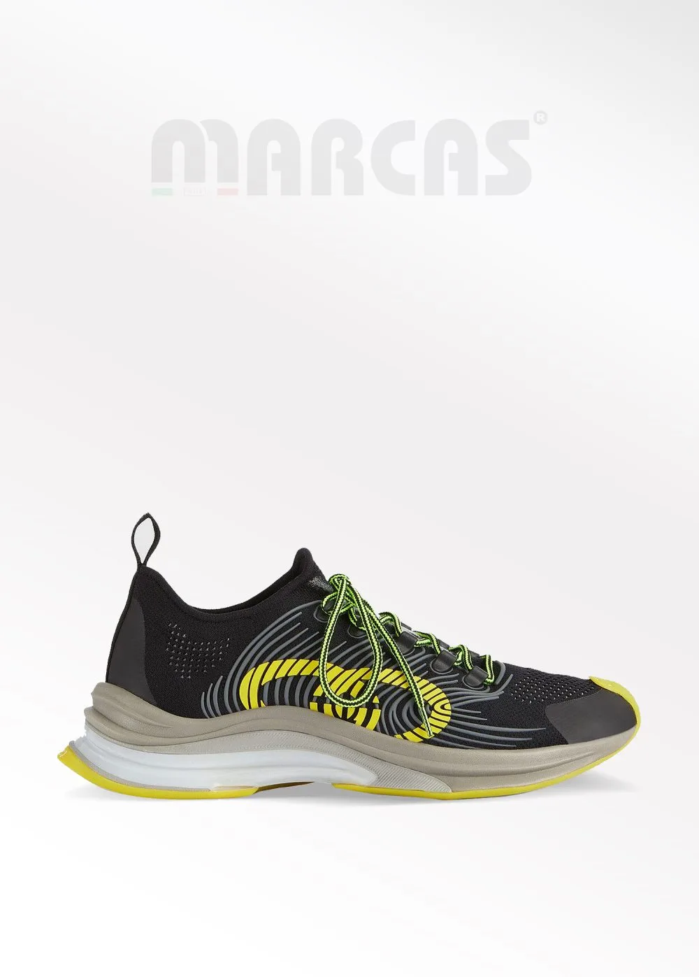 Gucci Siyah Sarı Logo Detaylı Erkek Sneaker