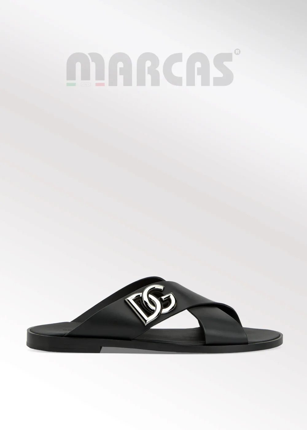 Dolce&Gabbana Siyah Logolu Erkek Deri Terlik