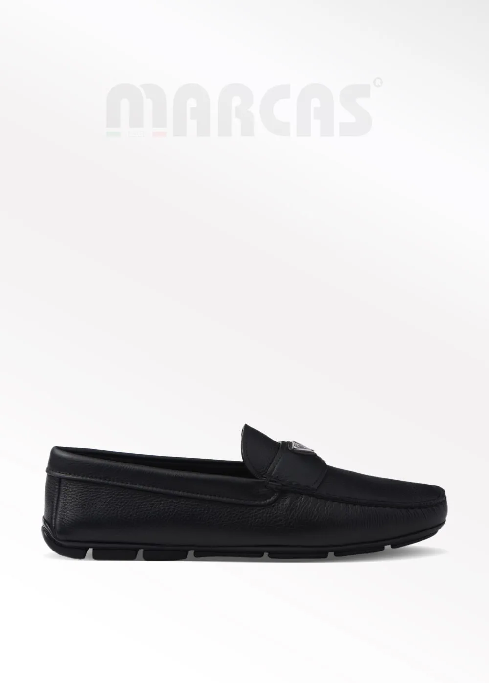 Prada Siyah Logolu Erkek Deri Loafer