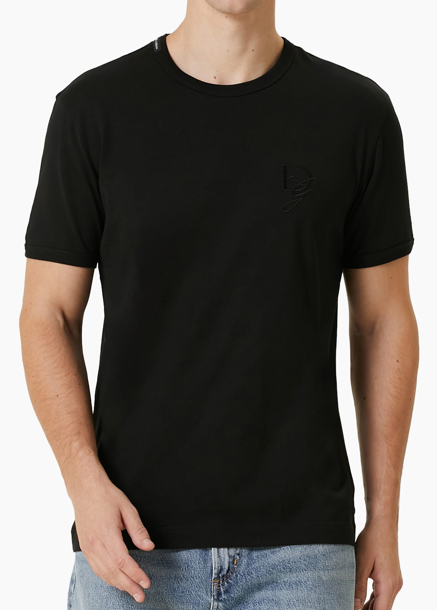 Dolce&Gabbana Siyah Logo Nakışlı T-shirt