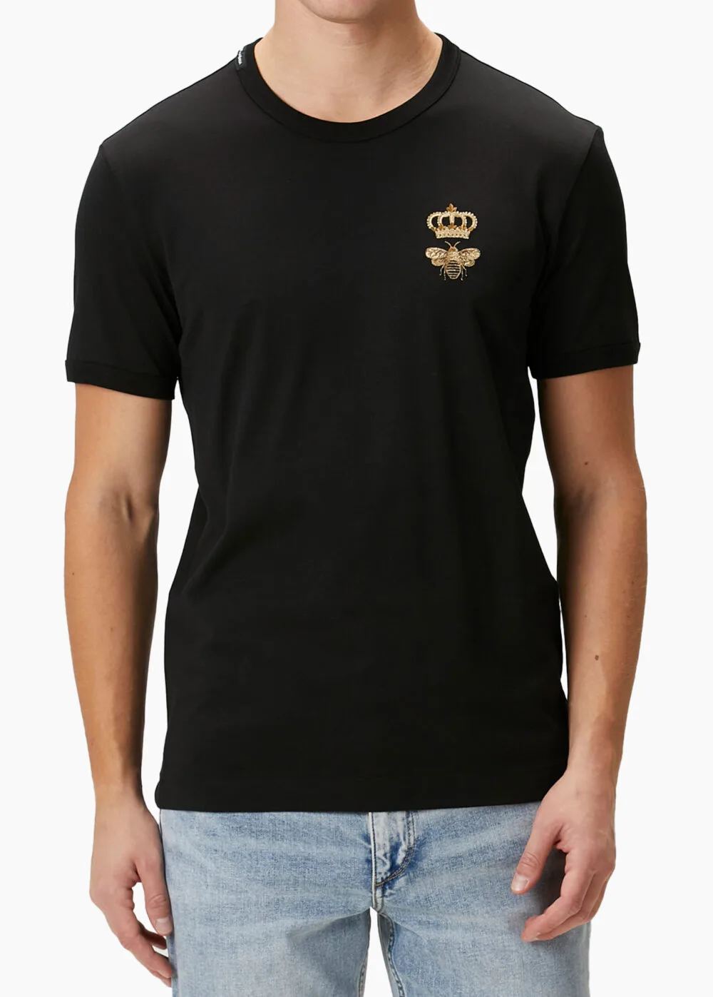 Dolce&Gabbana Siyah Taç İşlemeli Erkek T-shirt