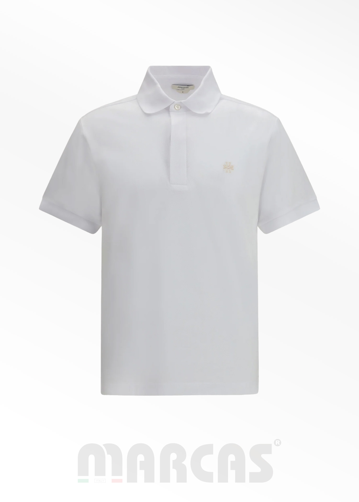 Jacob Cohen Beyaz Logo Detaylı Polo Yaka T-Shirt