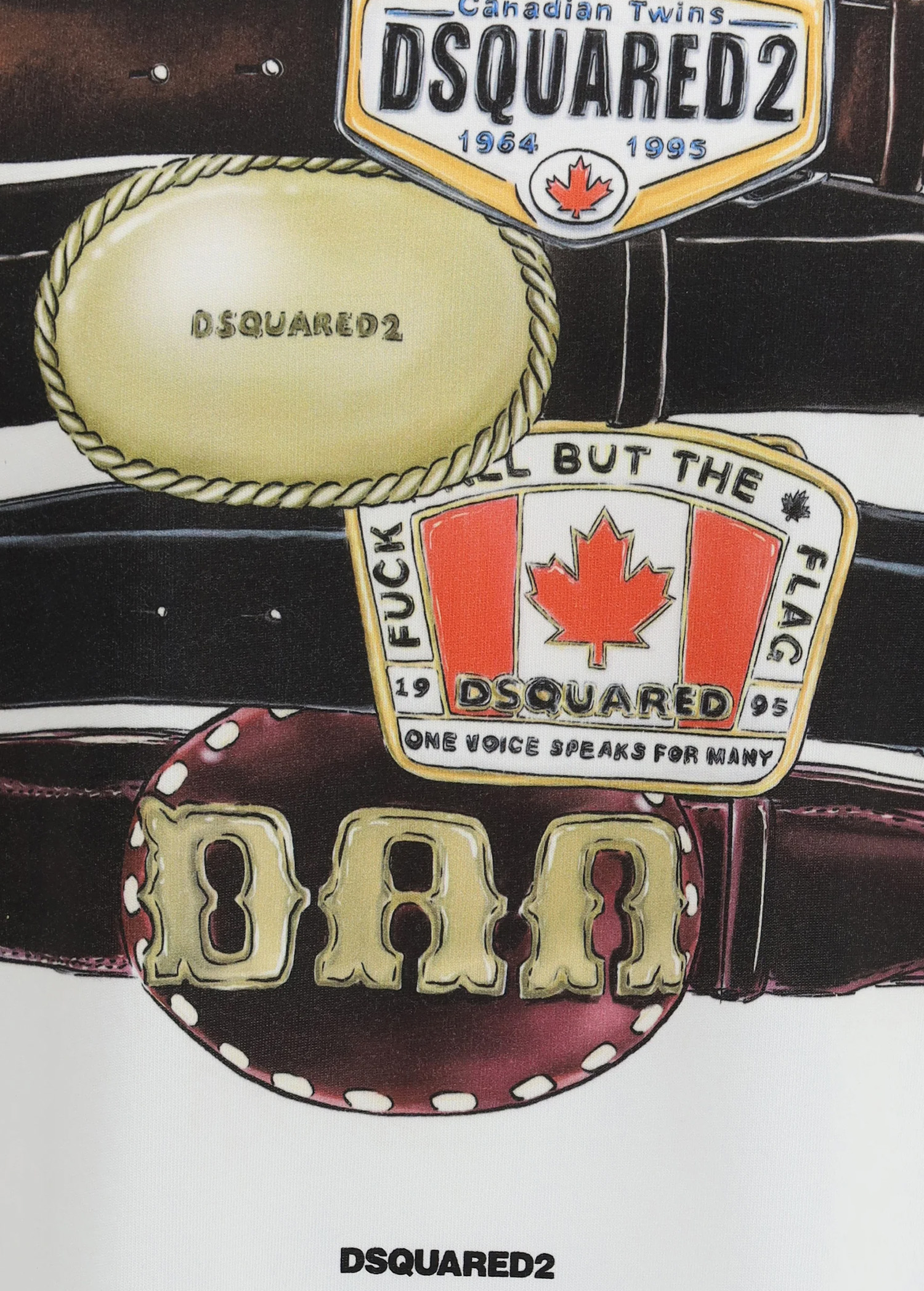 Dsquared2 Iconique Beyaz Grafik Baskılı T-shirt