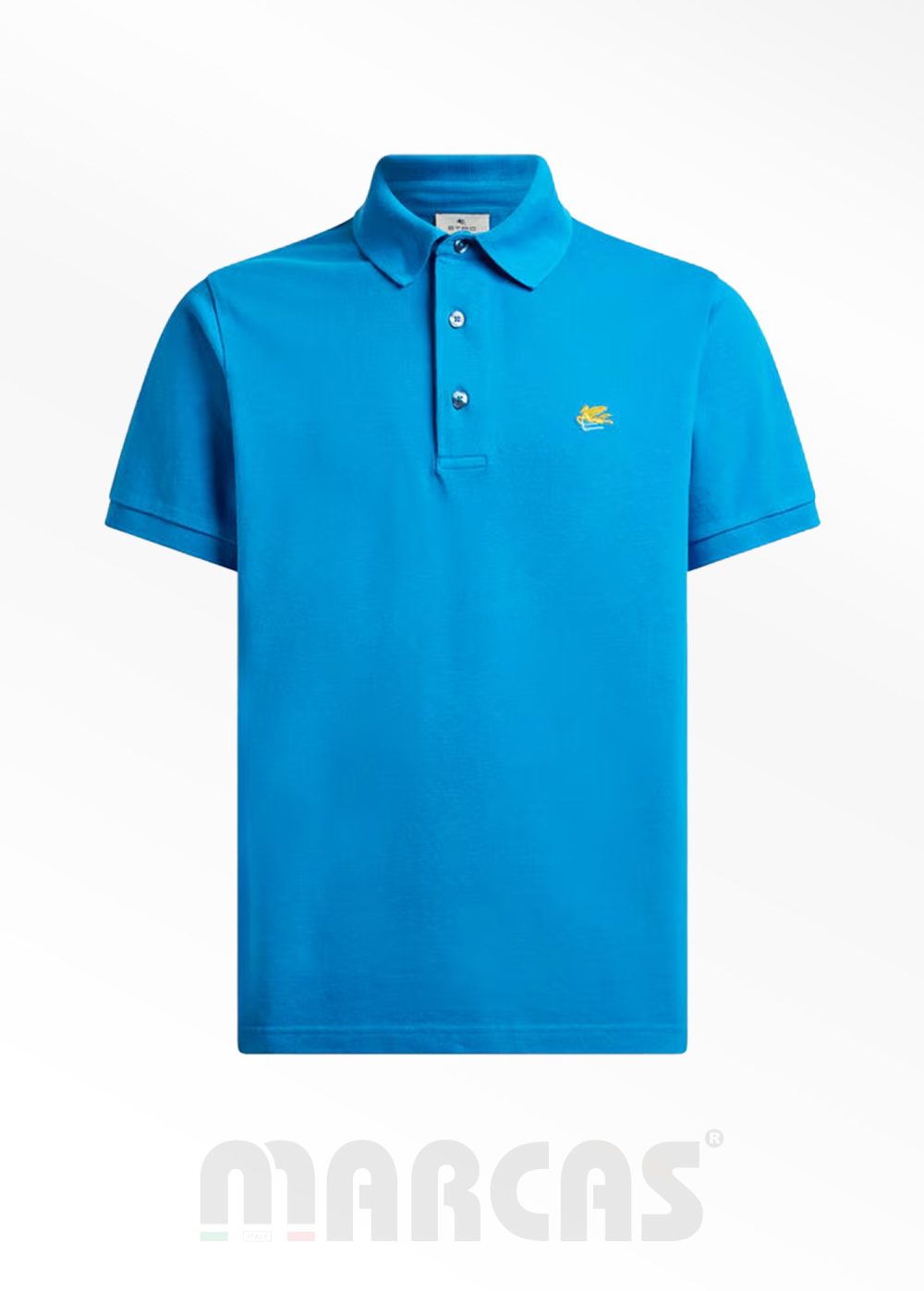 Etro Pike Dokulu Turkuaz Polo Yaka T-shirt